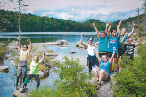 A group of youth having fun at a previous Green Mountain Conservation Camp.