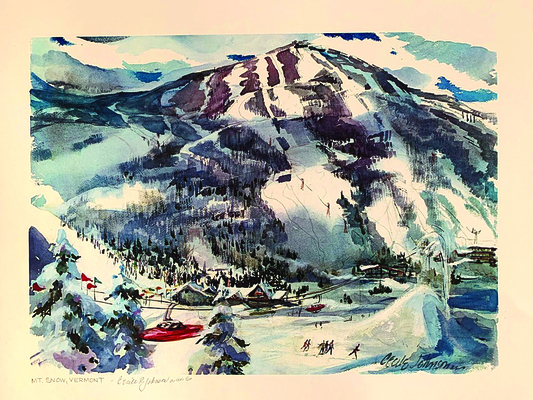A signed rare print of Cecile Johnson’s watercolor painting of the resort.
