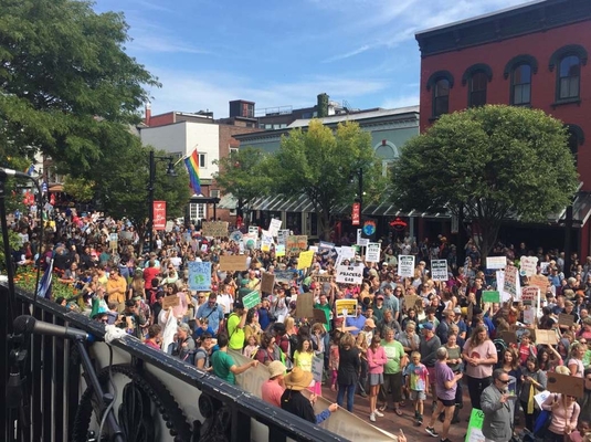 Young and adult activists at a previous rally in Burlington. Photos courtesy Brody Moran.