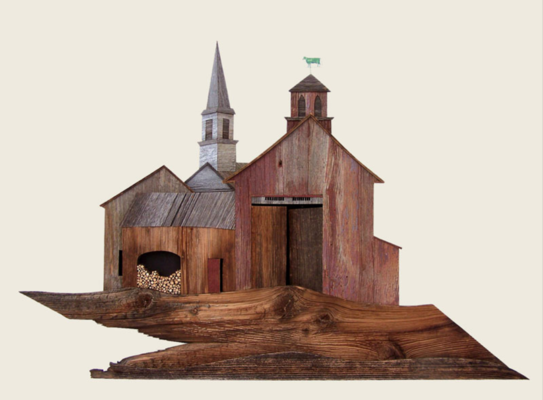 John Long’s composition in weathered wood.