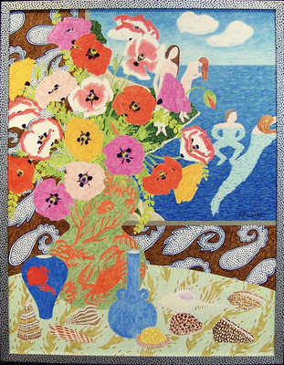 Roger Sandes’s “Still Life with Swimmers.”