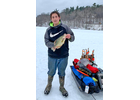 Wesley Dow shows off  his winning catch.