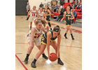 Twin Valley’s Kylie Reed, 45, pressures Green Mountain’s Mary Cameron during Wednesday’s game.                  Photos by Randy Capitani