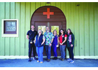 The Mountain Medical Services team from left to right: Nick Caslor, MD; Wendy Killian, RN; Sean Sanderson, paramedic; Sarah Roberts, radiology tech; Lisa Campanella, MD; Cathrine Stoughton, patient coordinator.